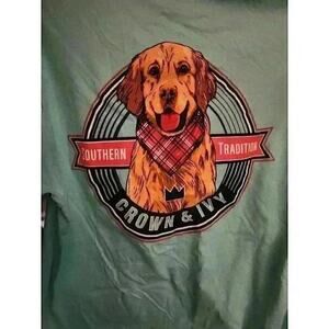 Crown & Ivy Mens Southern Tradition Dog Graphic Blue Shirt NWT SZ M CR3